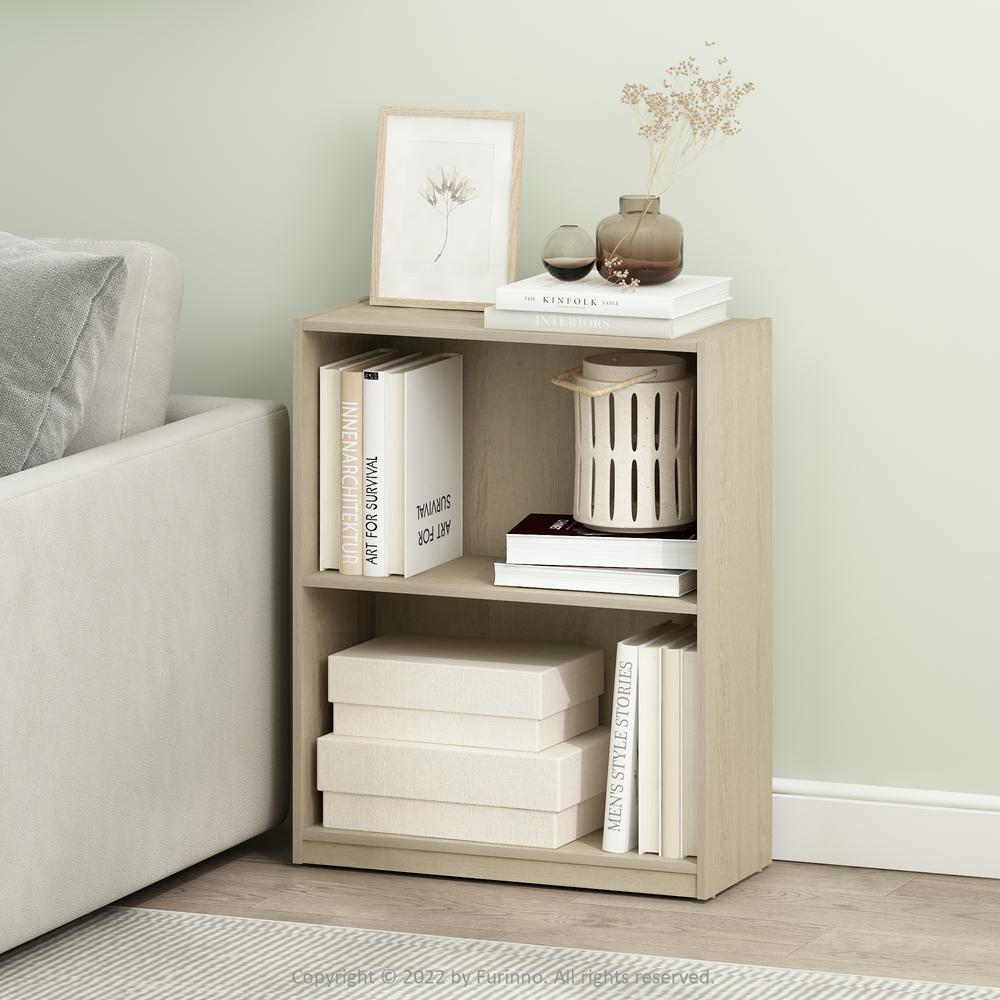 Furinno Gruen 2-Tier Open Shelf Bookcase, Metropolitan Pine. Picture 6