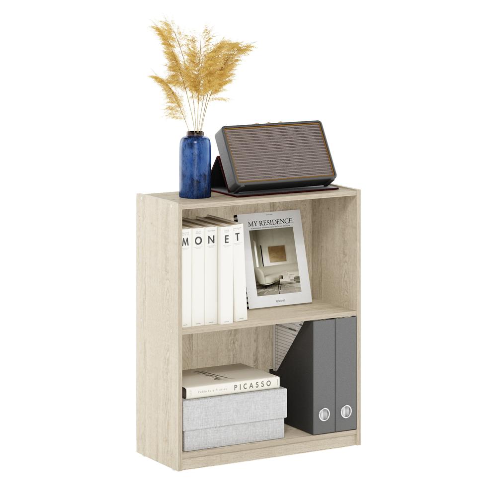 Furinno Gruen 2-Tier Open Shelf Bookcase, Metropolitan Pine. Picture 4