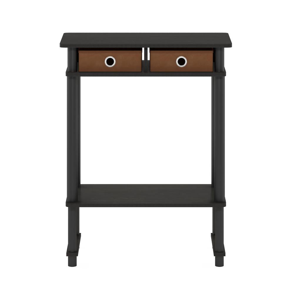Furinno Turn-N-Tube Tall-Wide Hallway Console Table with Bin, Espresso/Brown. Picture 3