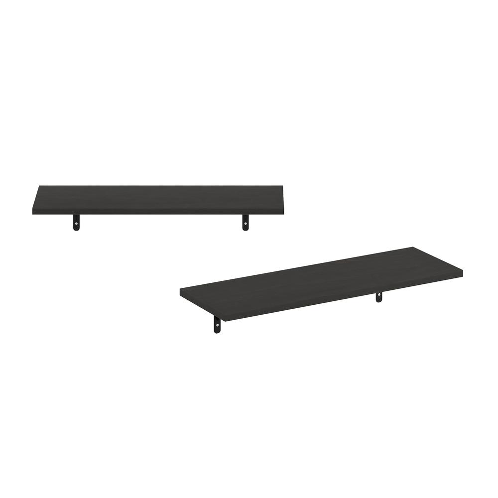Furinno Rossi 23-Inch Wall Mounted Floating Display Shelves, Espresso, Set of 2. Picture 3