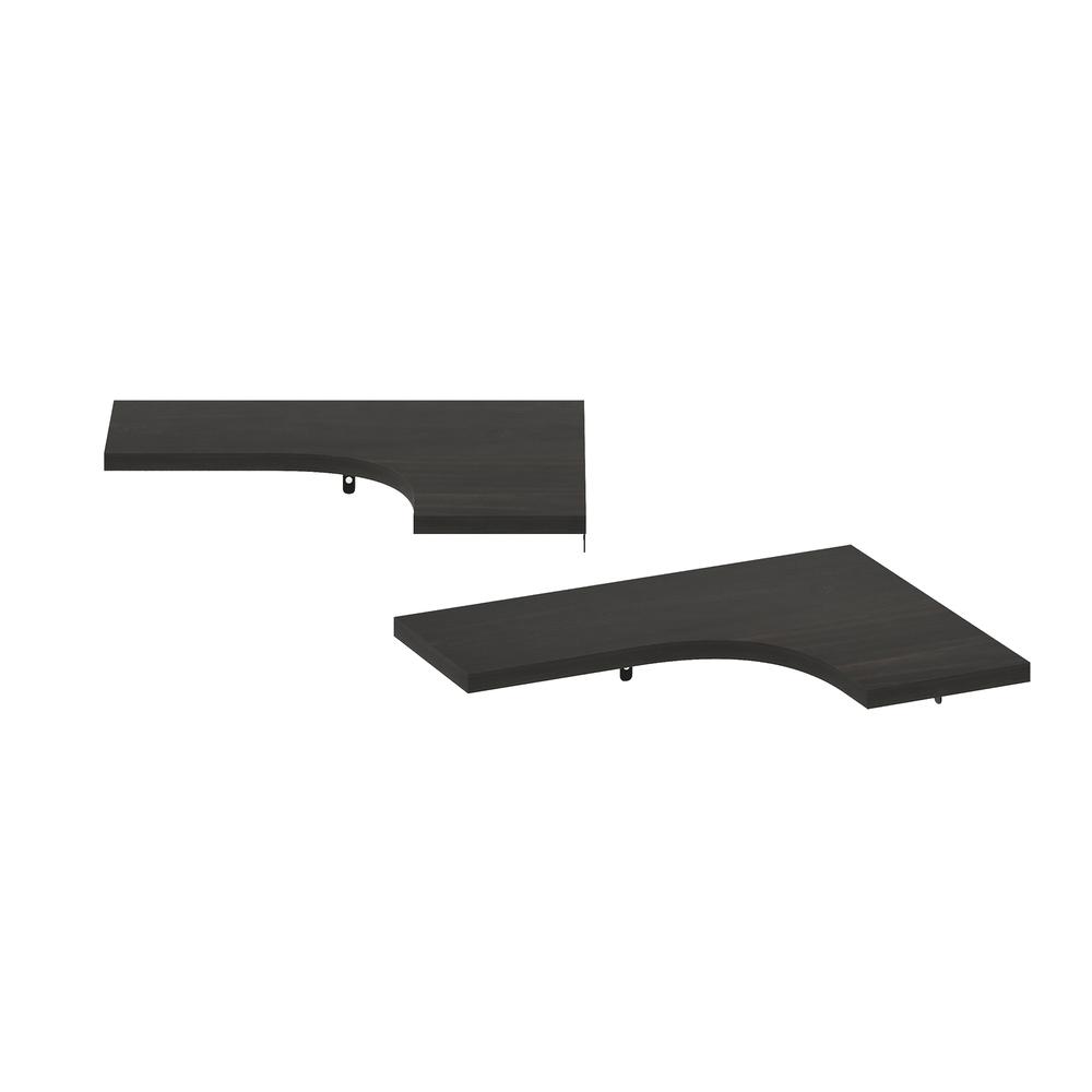Furinno Rossi Wall Mounted Corner L-Shape Floating Display Shelves, Espresso, Set of 2. Picture 3
