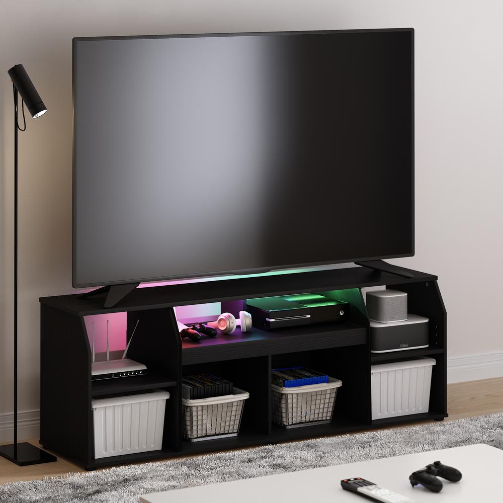 Furinno JAYA Large Media Console Table with LED For TV up to 65-Inch, Americano. Picture 8