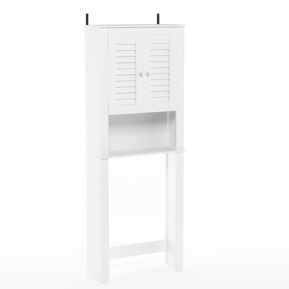 Furinno Indo Louver Door Bath Cabinet, White. Picture 1