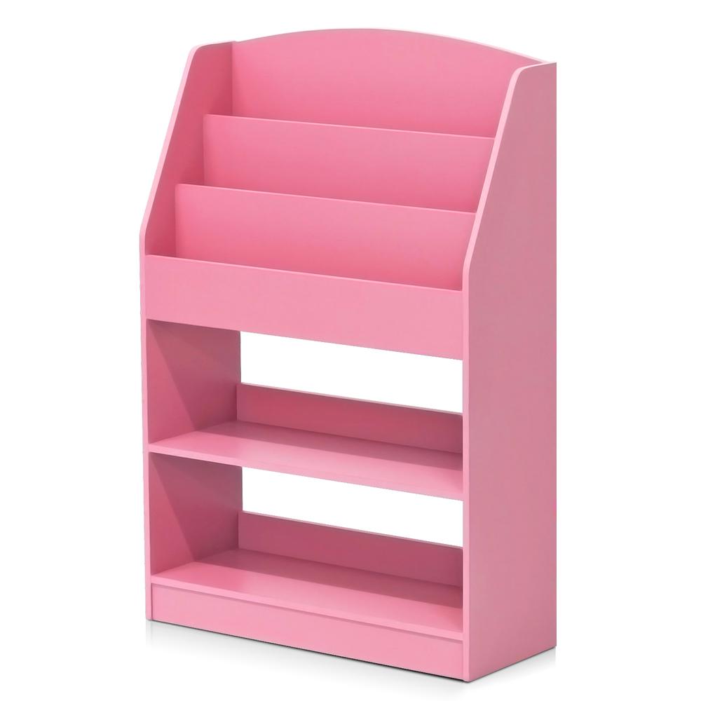 Furinno KidKanac Magazine/Bookshelf with Toy Storage, Pink. Picture 1