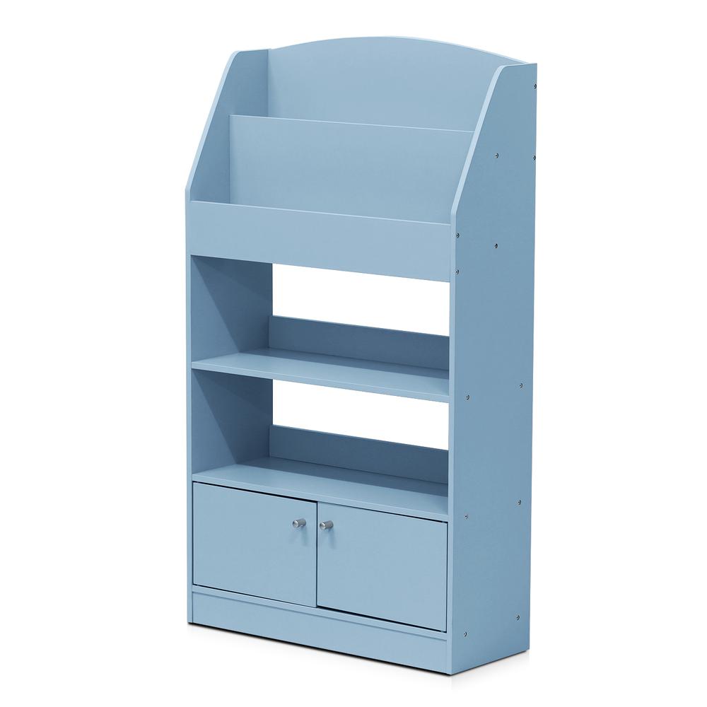Kidkanac Magazine/Bookshelf with Toy Storage Cabinet, Light Blue. Picture 1