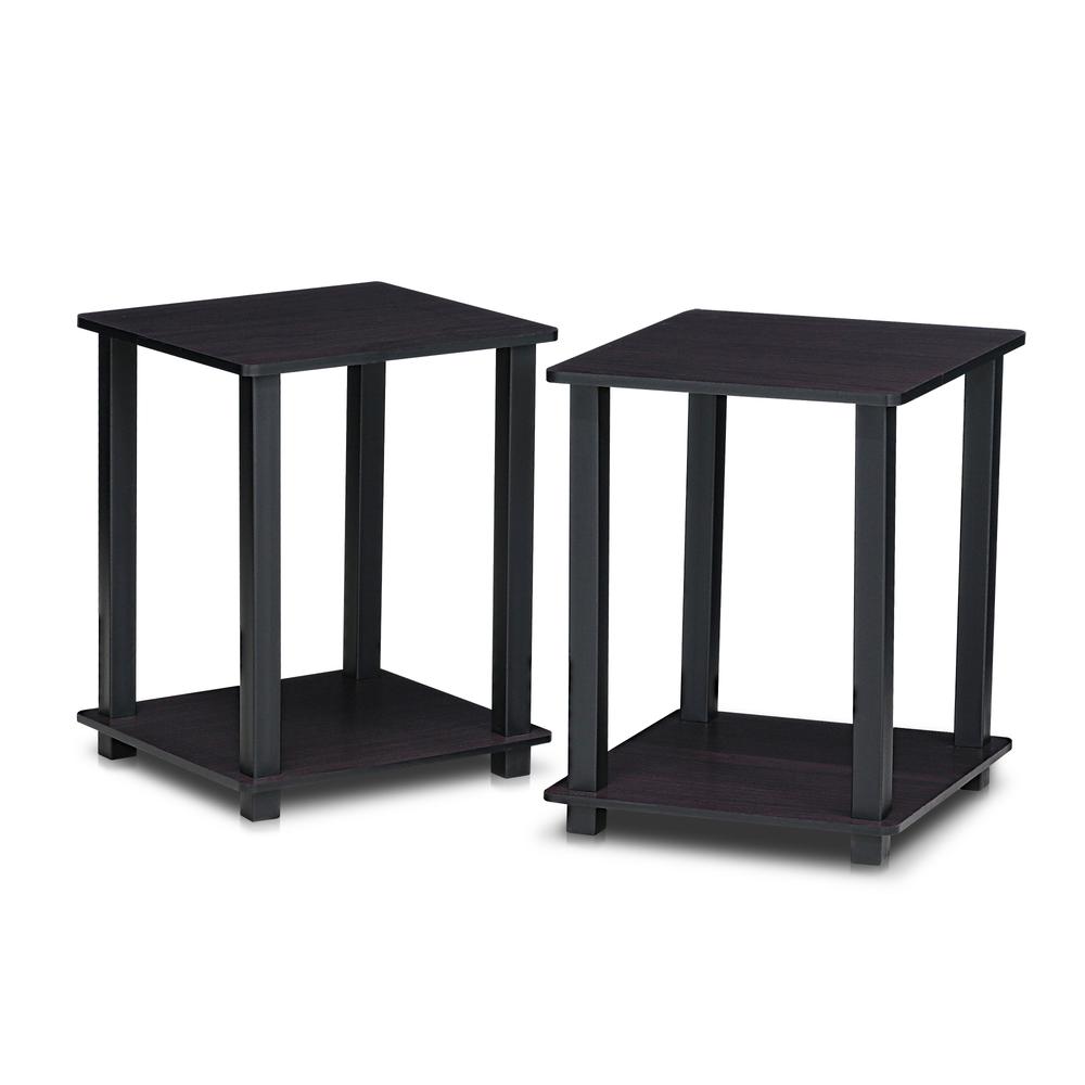 Furinno 12127DWN Simplistic End Table, Set of Two, Dark Walnut. Picture 3