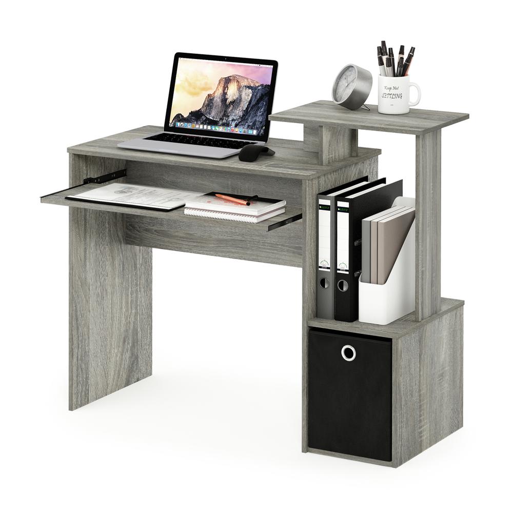 Furinno Econ Multipurpose Home Office Computer Writing Desk w/Bin, French Oak. Picture 4