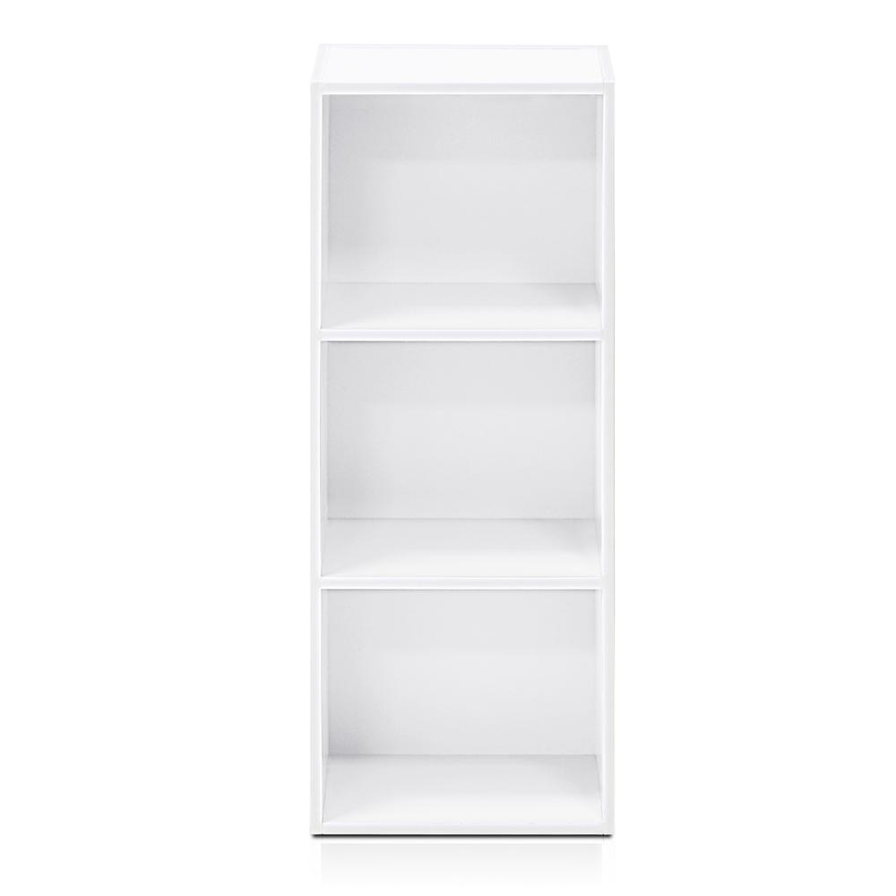 Furinno Luder 3-Tier Open Shelf Bookcase, White. Picture 3