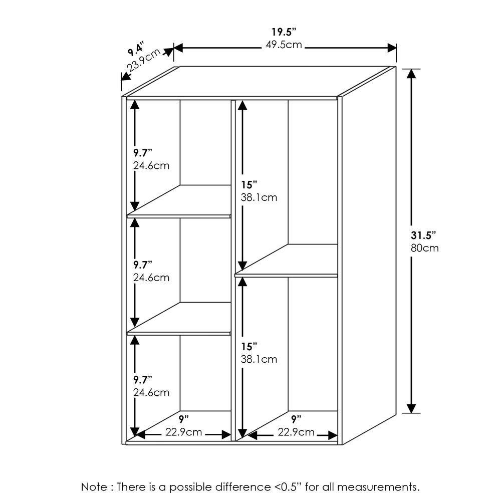 Furinno Luder 5-Cube Reversible Open Shelf, White/Green. Picture 2