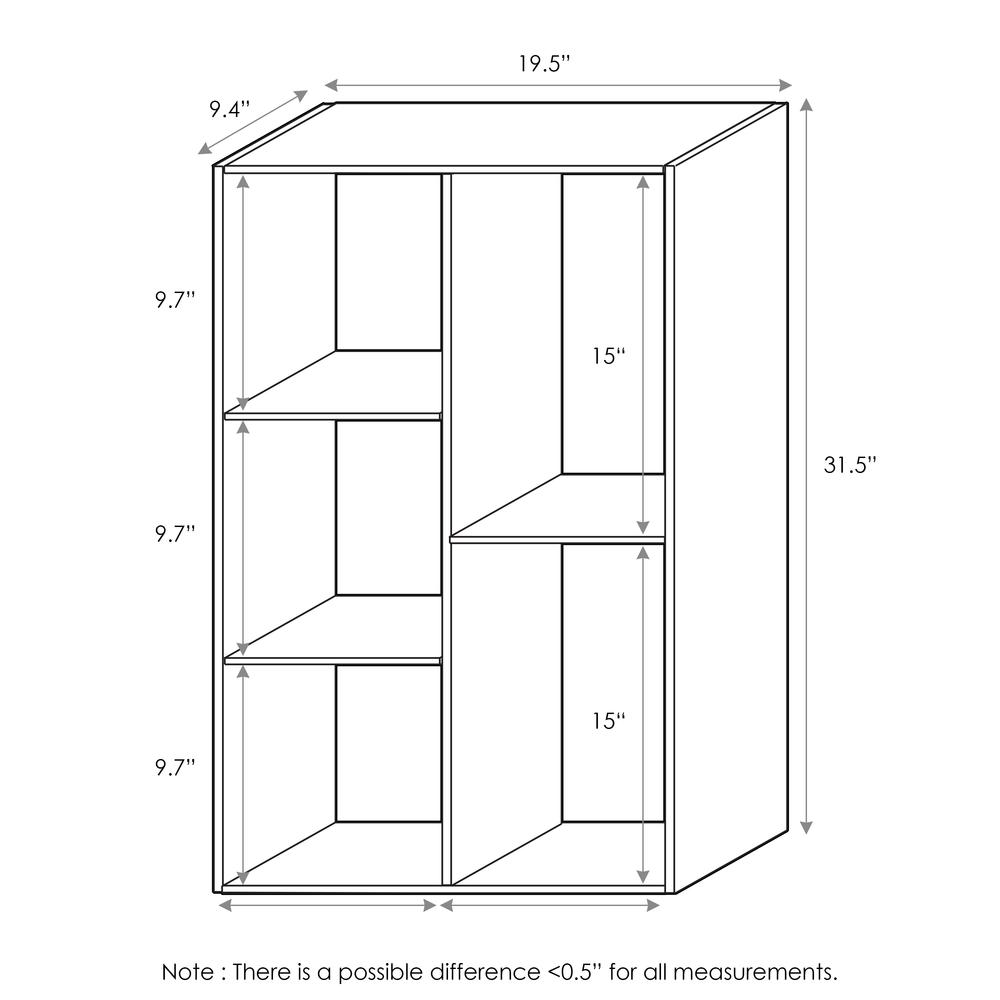 Furinno Luder 5-Cube Reversible Open Shelf, White. Picture 2