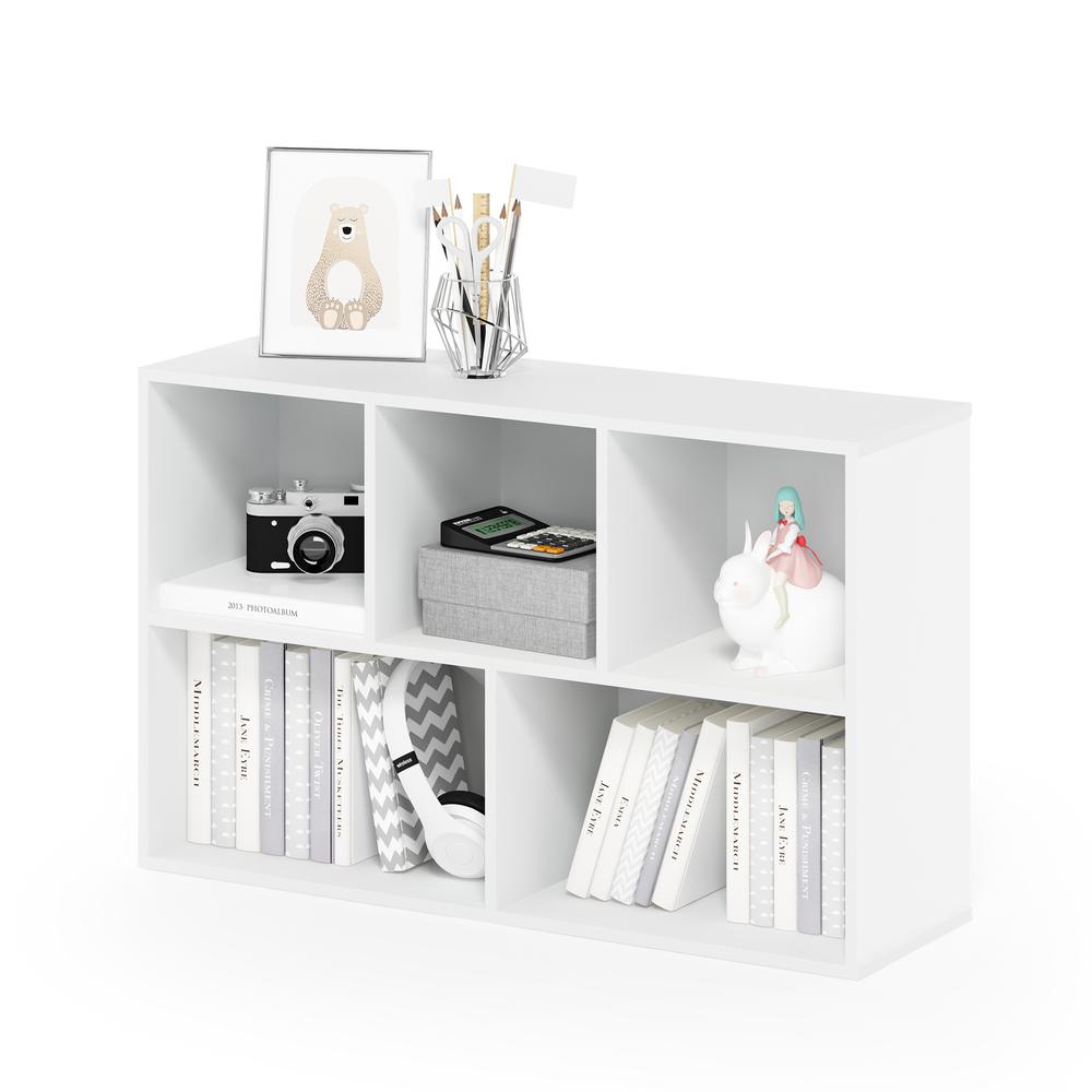 Furinno Luder 5-Cube Reversible Open Shelf, White. Picture 4