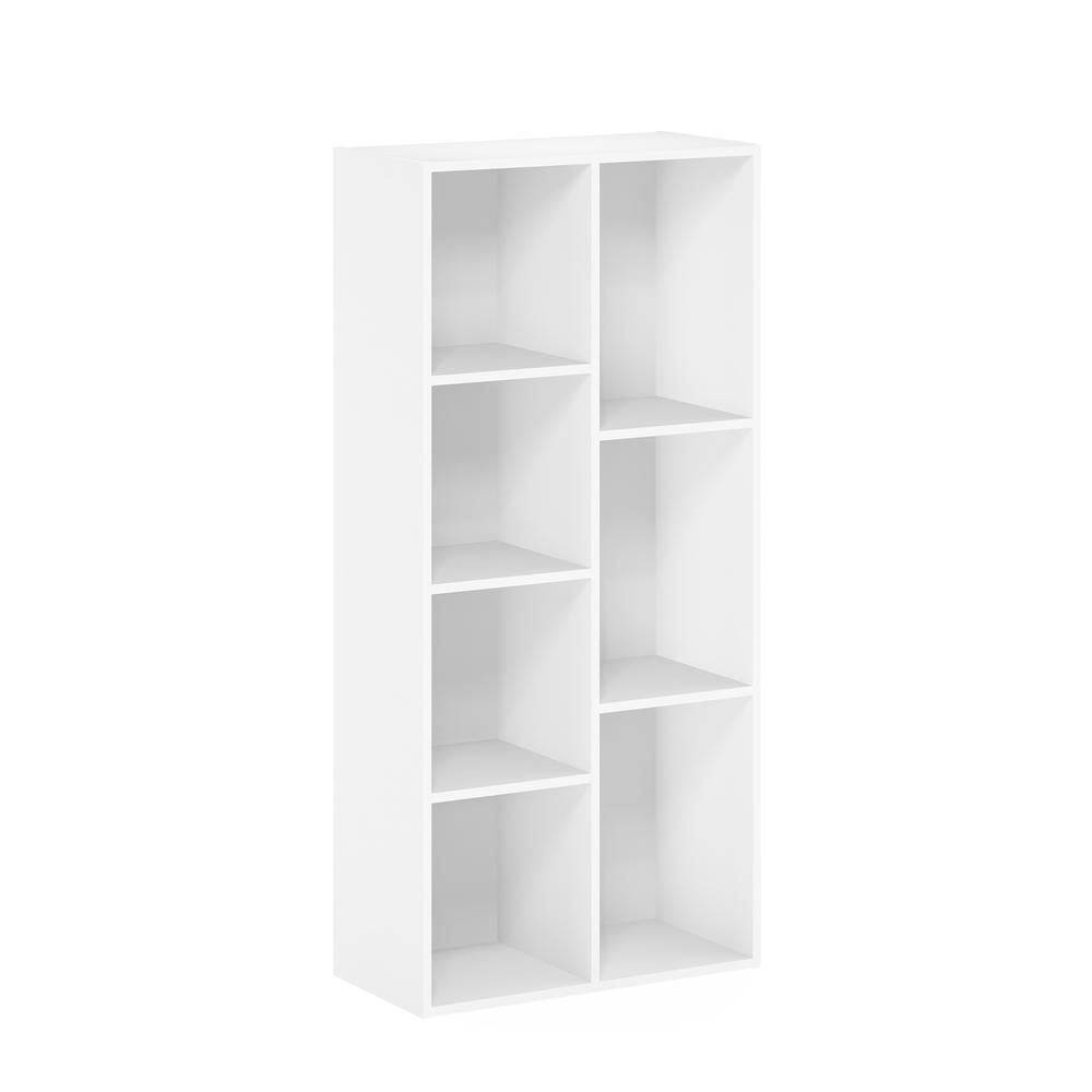 Furinno Luder 7-Cube Reversible Open Shelf, White. Picture 1