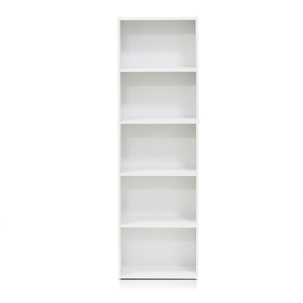 Furinno Luder 5-Tier Reversible Color Open Shelf Bookcase - White. Picture 3