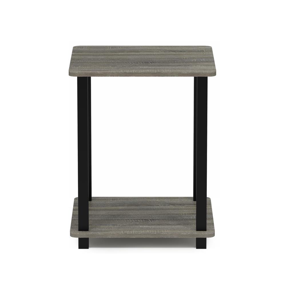 Furinno Simplistic End Table, Set of Two, French Oak Grey/Black, 12127GYW/BK. Picture 3