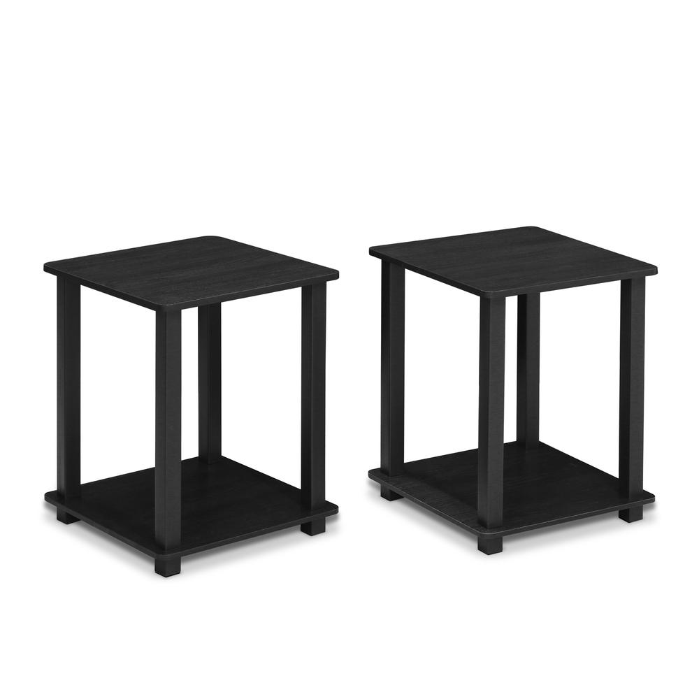 Simplistic End Table, Set of Two, Americano/Black. Picture 1