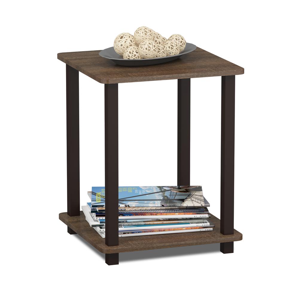 Furinno Simplistic End Table, Set of Two, Walnut/Brown. Picture 4
