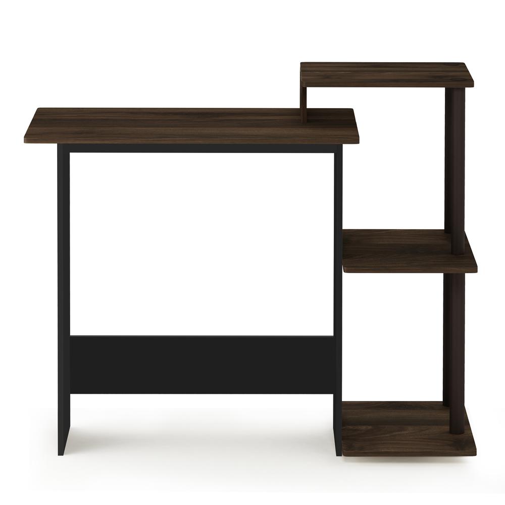 Furinno 11192CWN/BR Efficient Home Computer Desk with Shelves Square Side Columbia Walnut/Brown