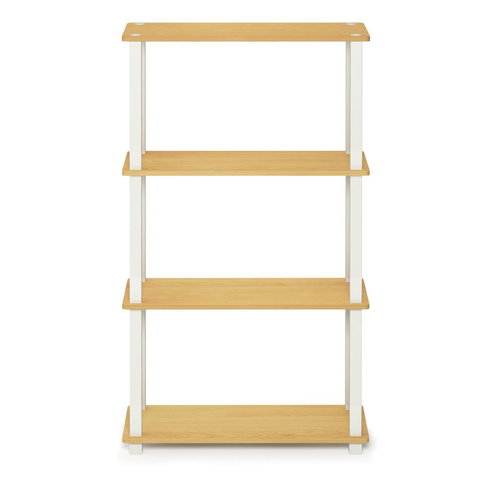 Furinno Turn-S-Tube 4-Tier Multipurpose Shelf Display Rack with Square Tube, Beech/White, 18028BE/WH. Picture 3