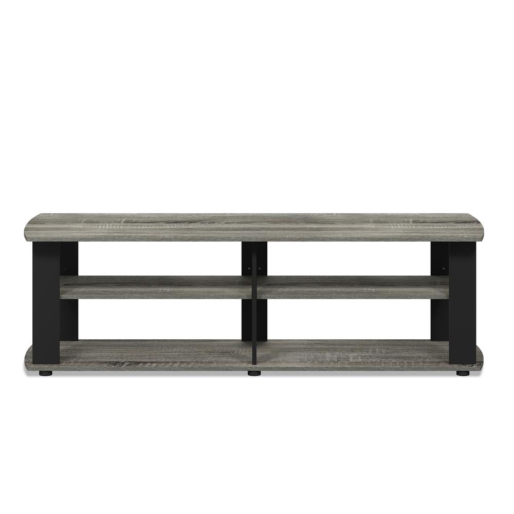 Furinno Nelly Entertainment Center TV Stand, French Oak/Black. Picture 3