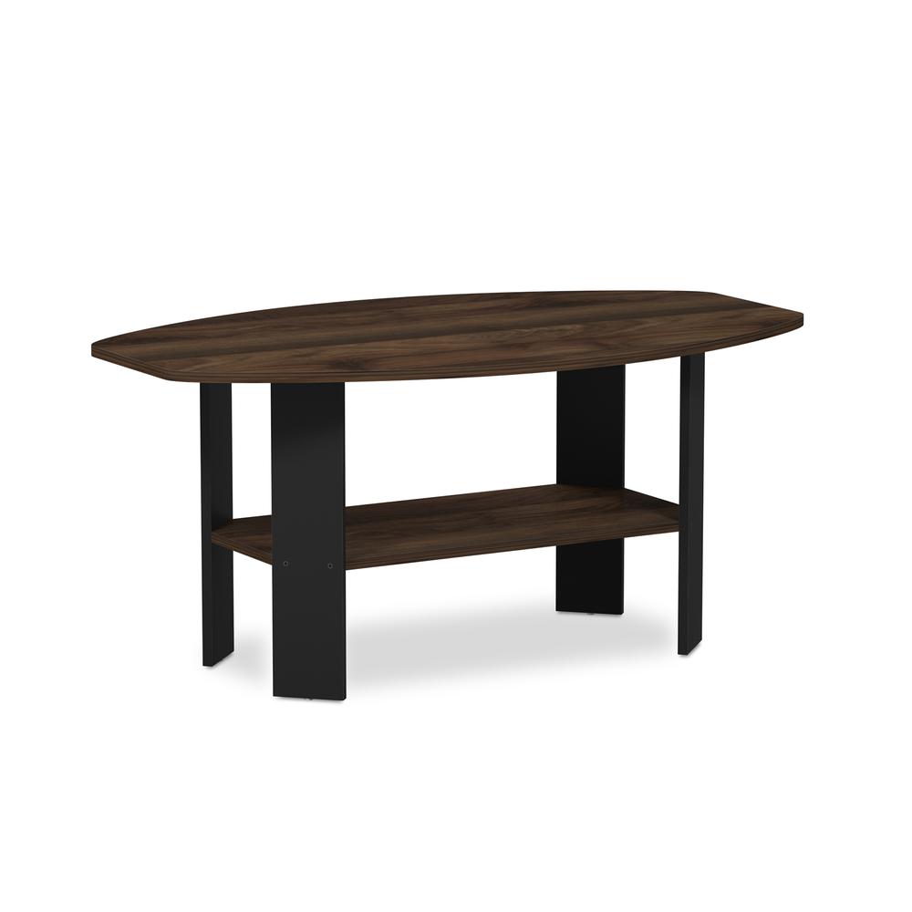 Furinno Simple Design Coffee Table, Columbia Walnut/Black. Picture 1