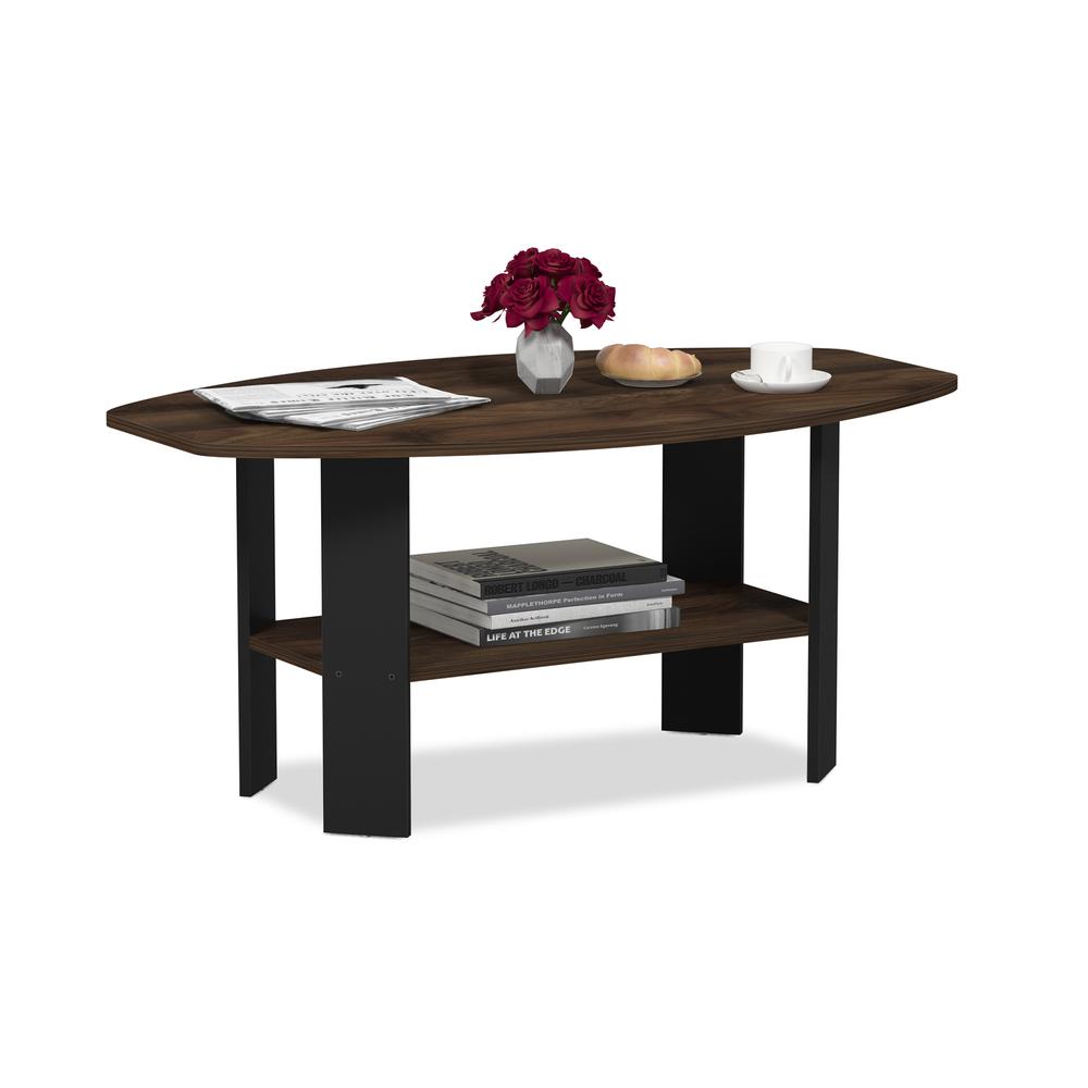 Furinno Simple Design Coffee Table, Columbia Walnut/Black. Picture 4