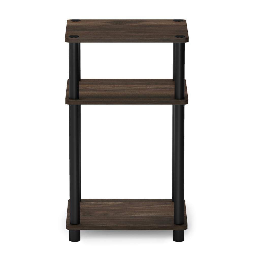 Furinno Just 3-Tier Turn-N-Tube End Table, Columbia Walnut/Brown, 11087CWN/BK. Picture 3