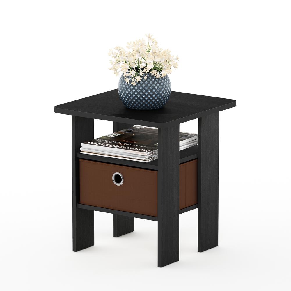 Andrey End Table Nightstand with Bin Drawer, Americano/Medium Brown,. Picture 4