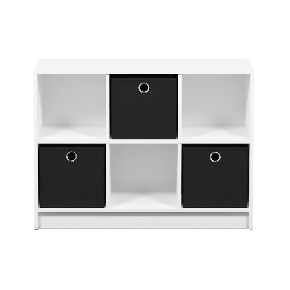 Furinno 99940 Basic 3x2 Bookcase Storage w/Bins, White/Black. Picture 3