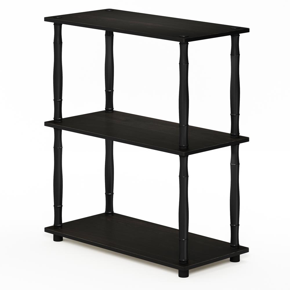 Furinno Turn-N-Tube 3-Tier Compact Multipurpose Shelf Display Rack with Classic Tube, Espresso/Black. Picture 1