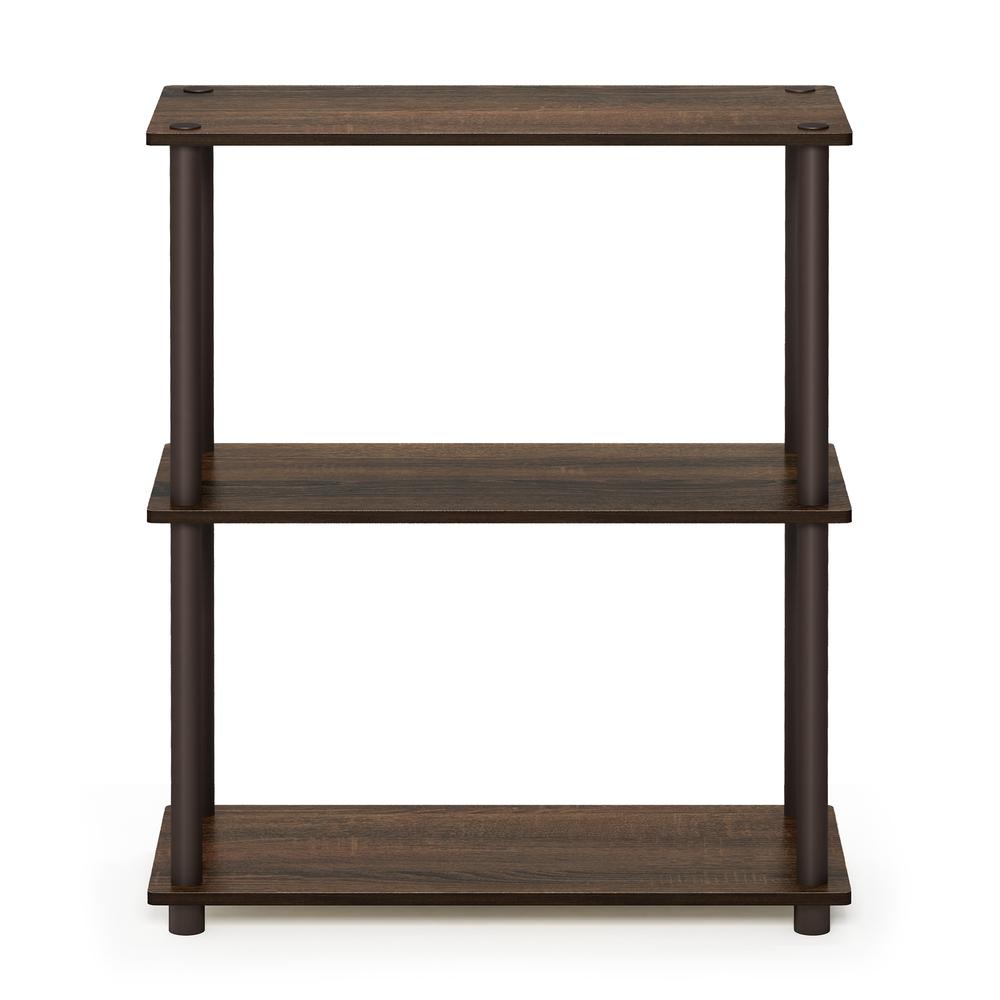 Furinno Turn-N-Tube 3-Tier Compact Multipurpose Shelf Display Rack, Walnut/Brown, 10024WN/BR. Picture 3