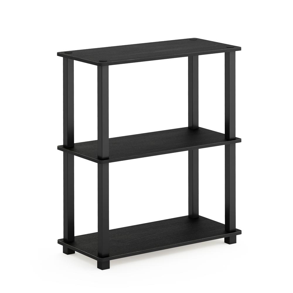 Turn-S-Tube 3-Tier Compact Multipurpose Shelf Display Rack with Square Tube, Americano/Black. Picture 1
