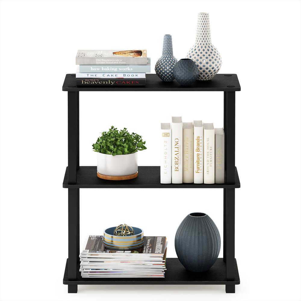 Turn-S-Tube 3-Tier Compact Multipurpose Shelf Display Rack with Square Tube, Americano/Black. Picture 5