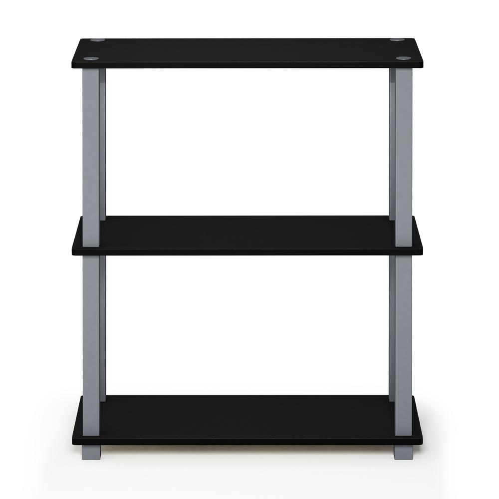 Furinno Turn-S-Tube 3-Tier Compact Multipurpose Shelf Display Rack with Square Tube, Black/Grey, 18025BK/GY. Picture 3