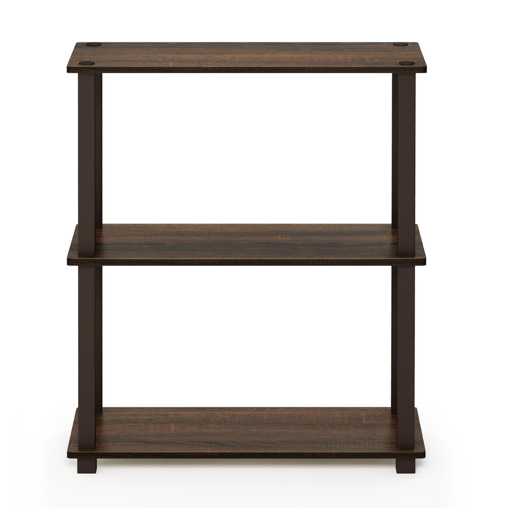 Furinno Turn-S-Tube 3-Tier Compact Multipurpose Shelf Display Rack with Square Tube, Walnut/Brown, 18025WN/BR. Picture 3