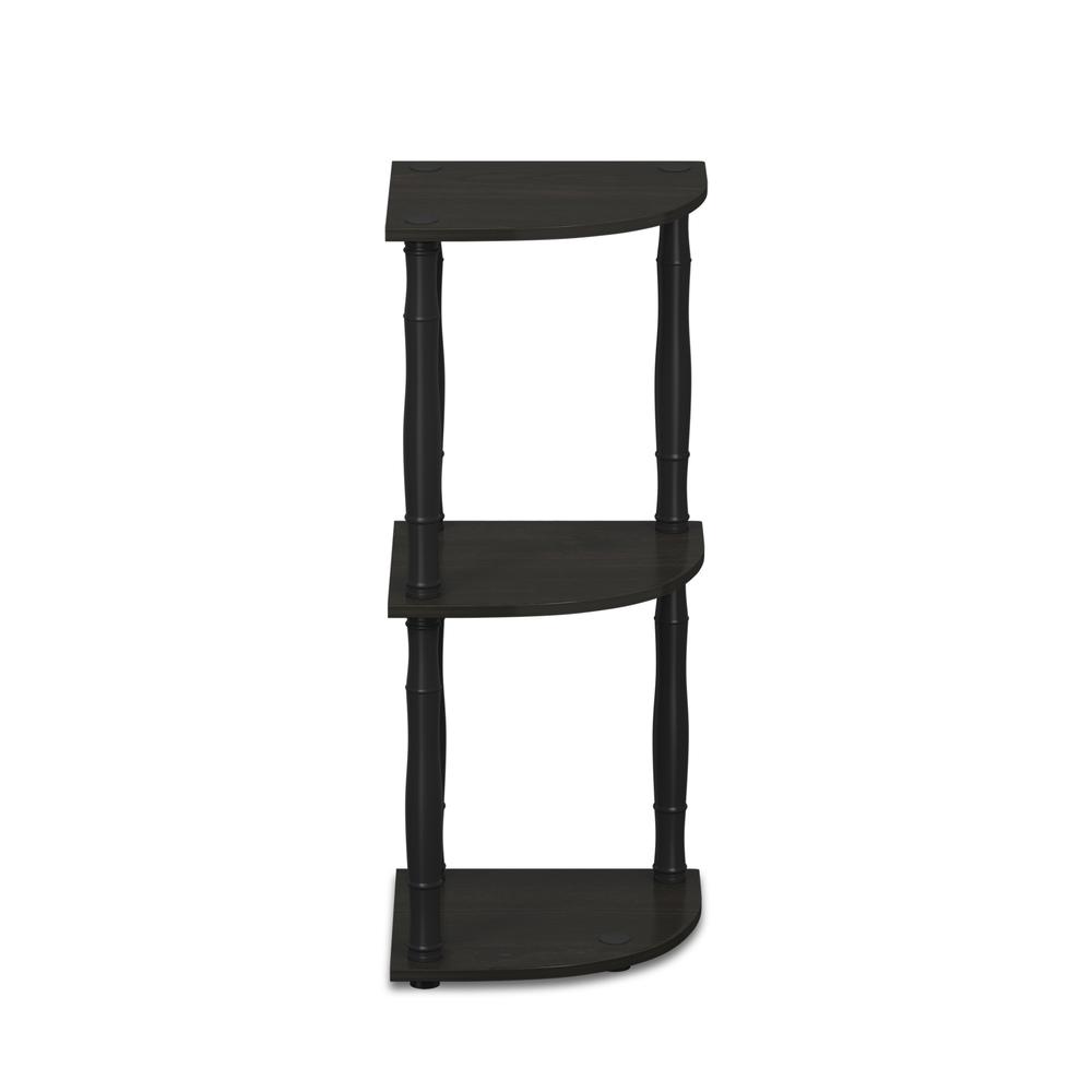Furinno Turn-N-Tube 3-Tier Corner Display Rack Multipurpose Shelving Unit with Bamboo Tubes, Espresso/Black. Picture 2