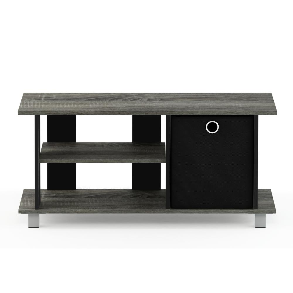 Furinno Simplistic TV Entertainment Center with Bin Drawers, French Oak/Black. Picture 3