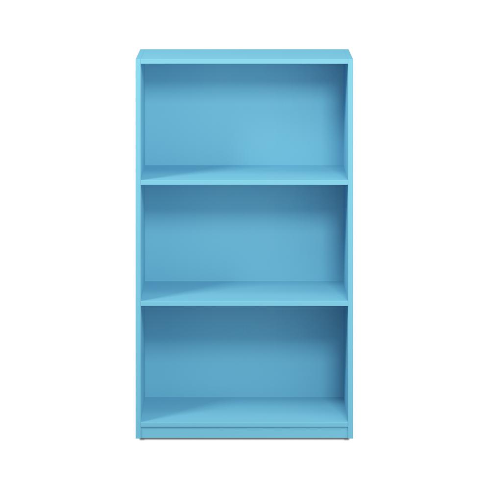 Furinno Basic 3-Tier Bookcase Storage Shelves, Light Blue, 99736LBL. Picture 3