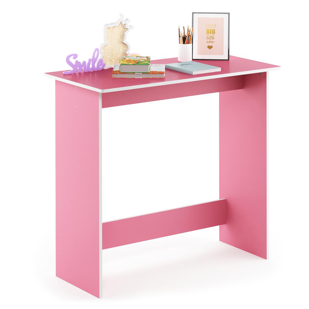Simplistic Study Table, Pink/White. Picture 4