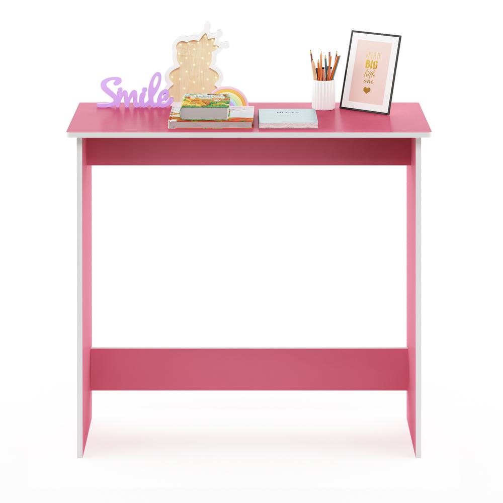 Simplistic Study Table, Pink/White. Picture 5