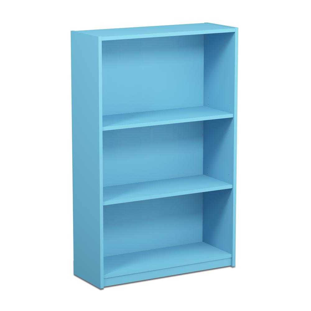 Furinno JAYA Simple Home 3-Tier Adjustable Shelf Bookcase, Light Blue, 14151R1LBL. Picture 1