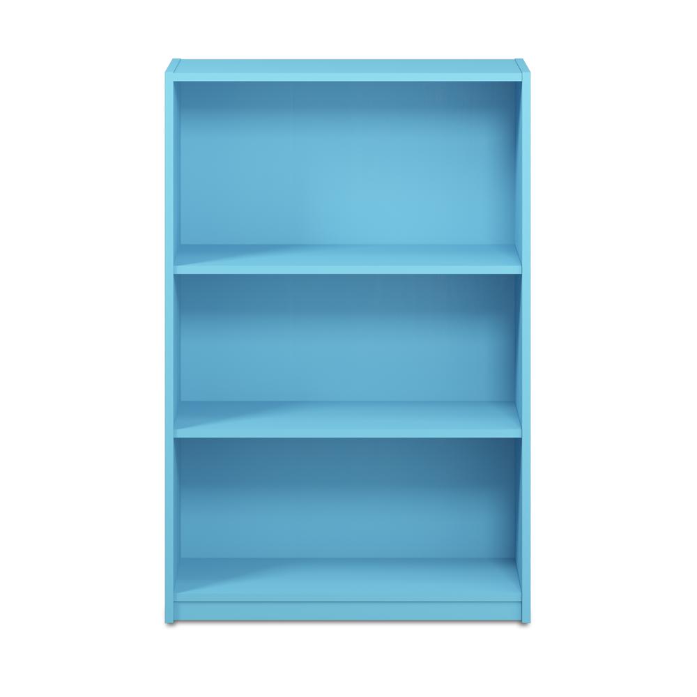 Furinno JAYA Simple Home 3-Tier Adjustable Shelf Bookcase, Light Blue, 14151R1LBL. Picture 3