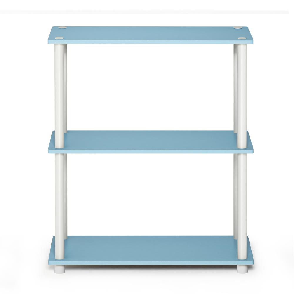 Furinno Turn-N-Tube 3-Tier Compact Multipurpose Shelf Display Rack, Light Blue/White, 10024LBL/WH. Picture 3