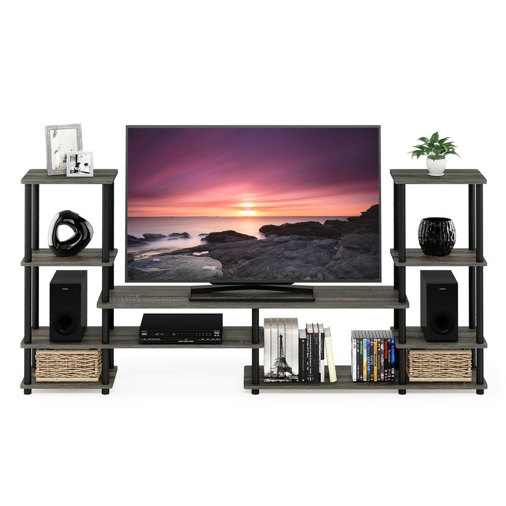 Turn-N-Tube Grand Entertainment Center, French Oak Grey/Black. Picture 5