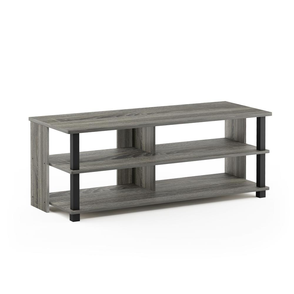 Sully 3-Tier TV Stand for TV up to 50, French Oak Grey/Black, 17077GYW/BK. Picture 1
