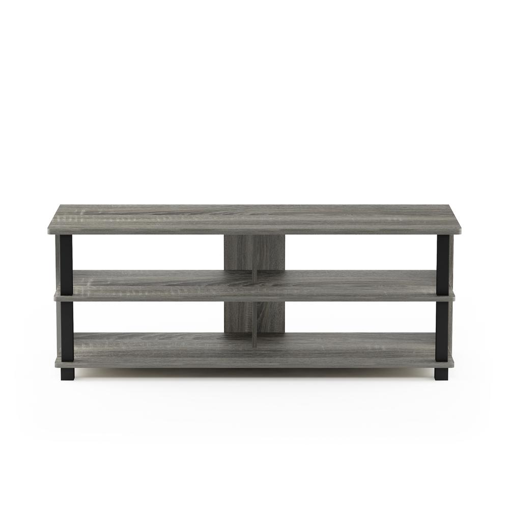 Sully 3-Tier TV Stand for TV up to 50, French Oak Grey/Black, 17077GYW/BK. Picture 3