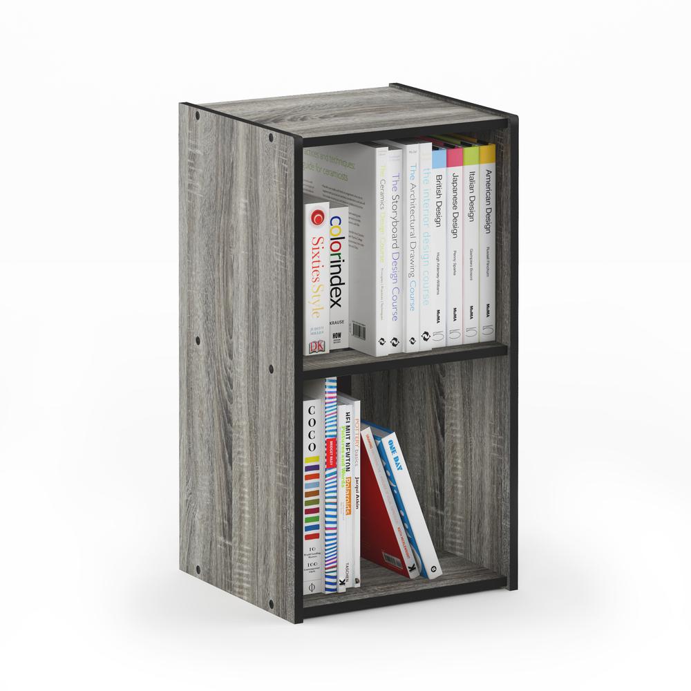 Pelli Cubic Storage Cabinet, 2x1, French Oak Grey/Black, 18049GYW. Picture 4