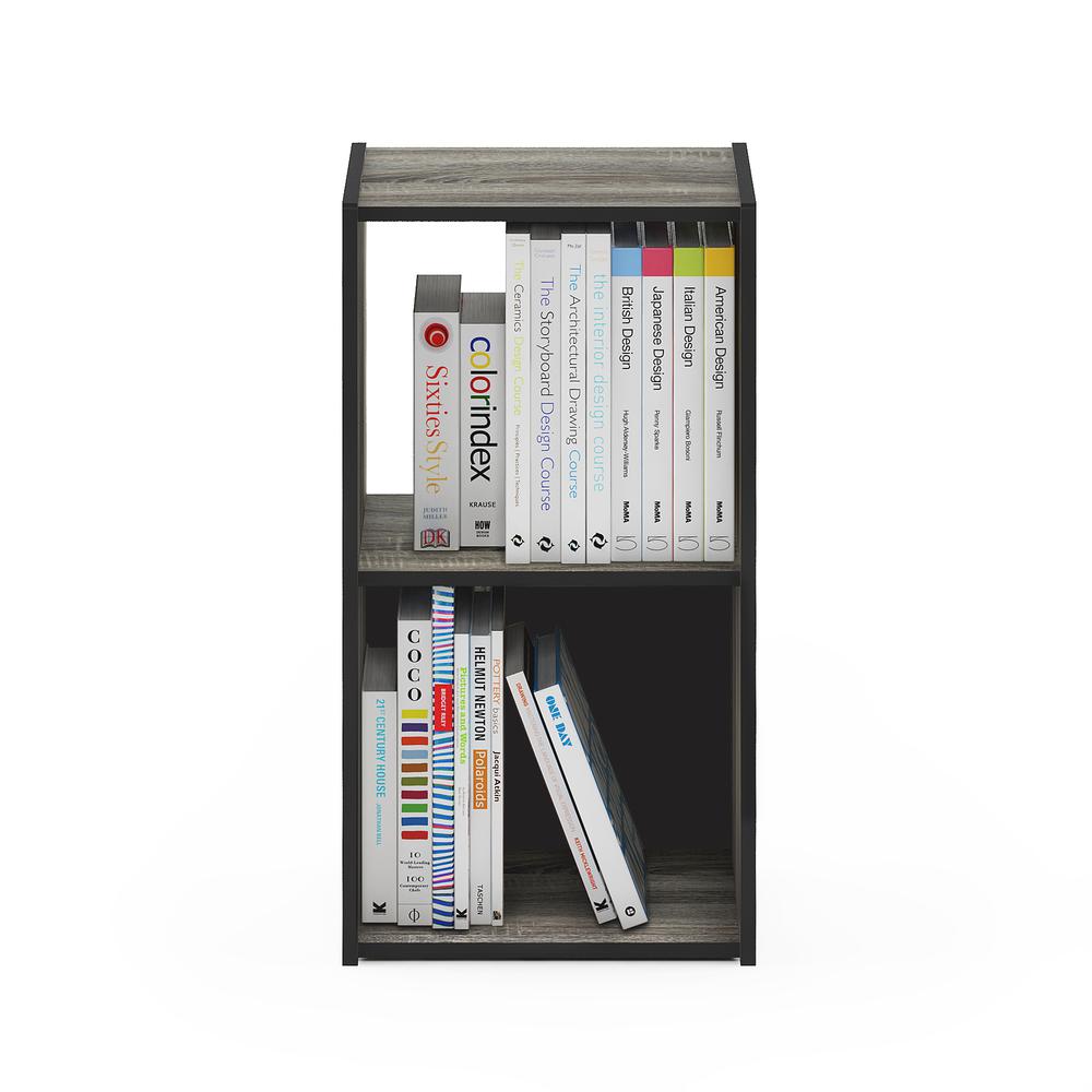 Pelli Cubic Storage Cabinet, 2x1, French Oak Grey/Black, 18049GYW. Picture 5