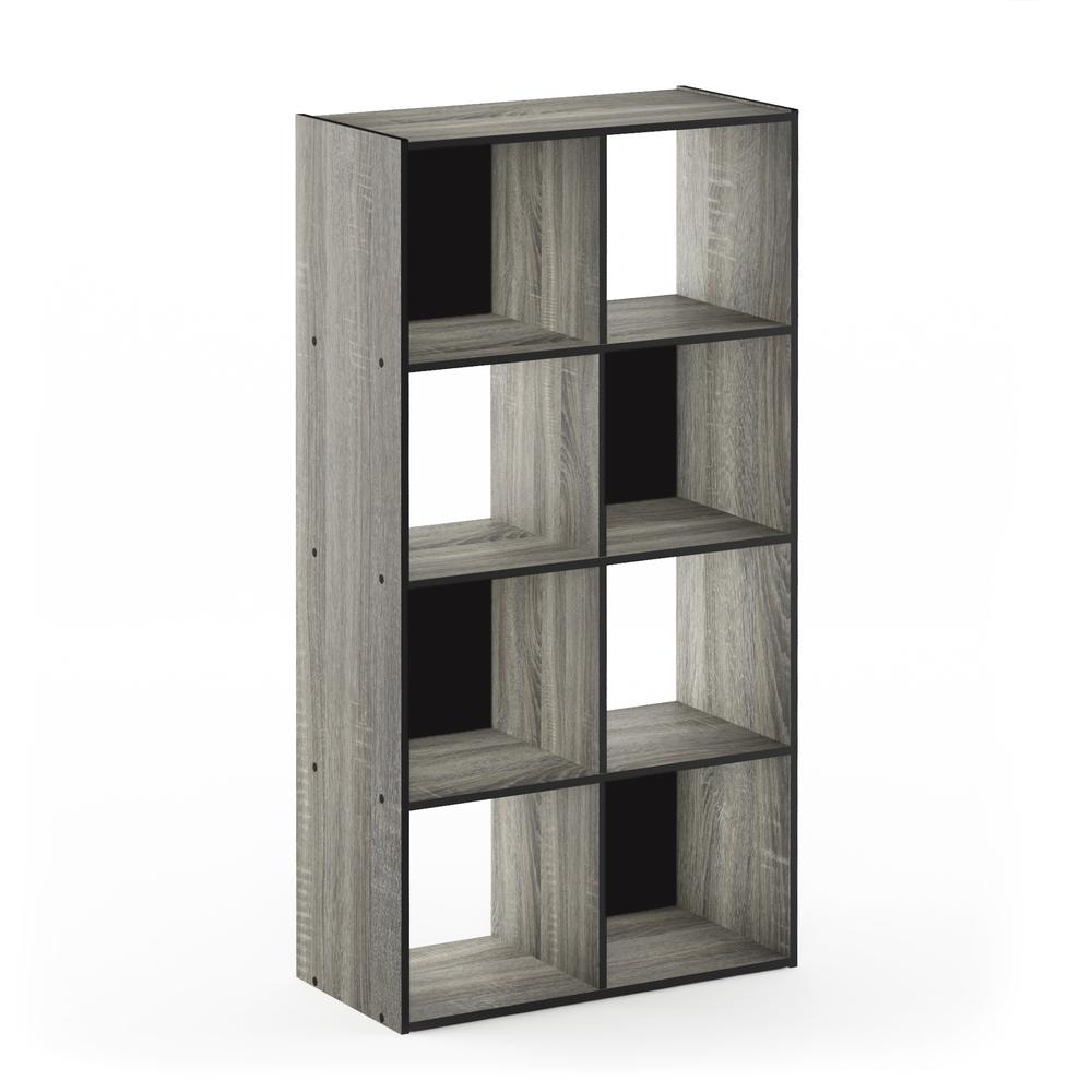 Pelli Cubic Storage Cabinet 4x2 French Oak Grey Black 18054gyw