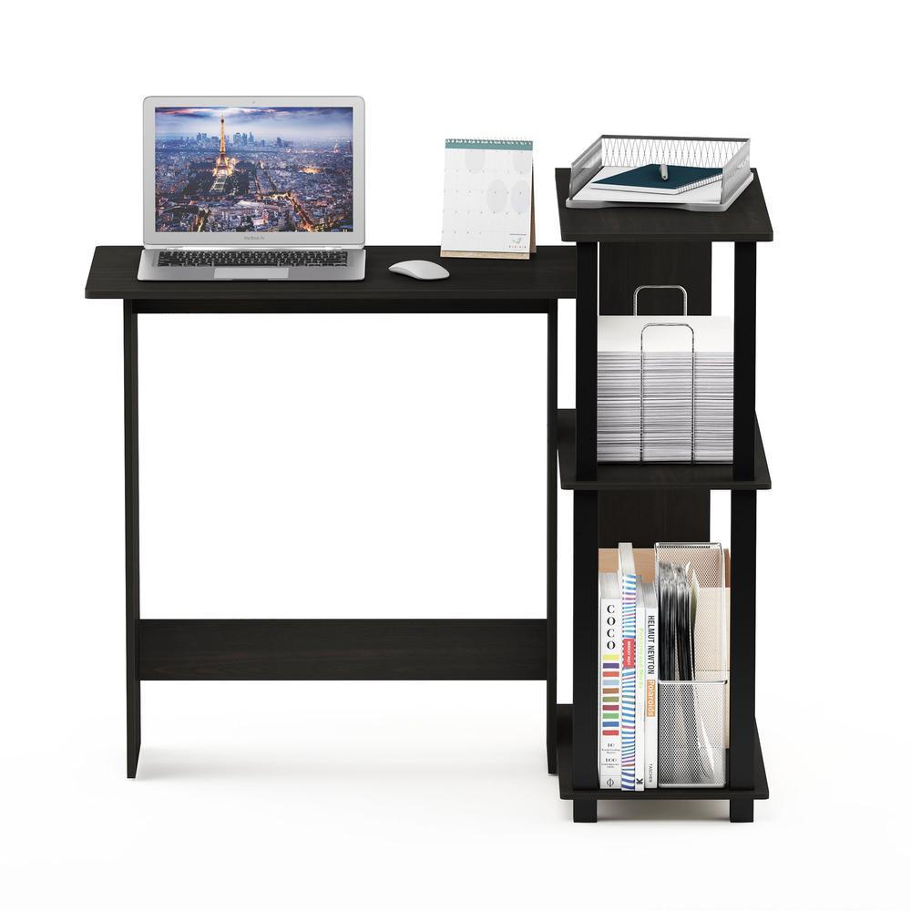 Abbott Corner Computer Desk with Bookshelf, Espresso/Black, 16086R1EX/BK. Picture 5