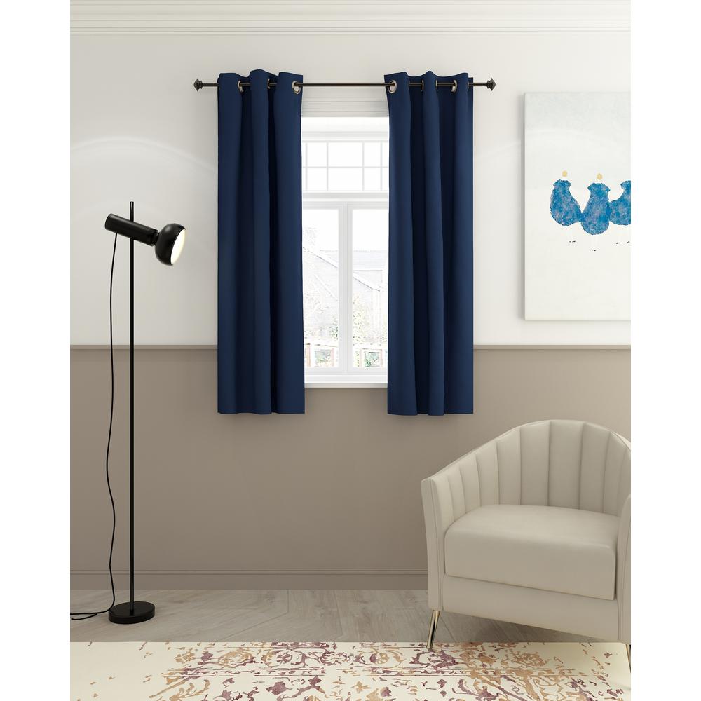 Furinno Collins Blackout Curtain 42x63 in. 2 Panels, Dark Blue. Picture 5